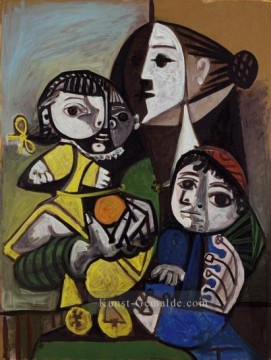  enfant - Mere aux enfants al Orange 1951 kubistisch